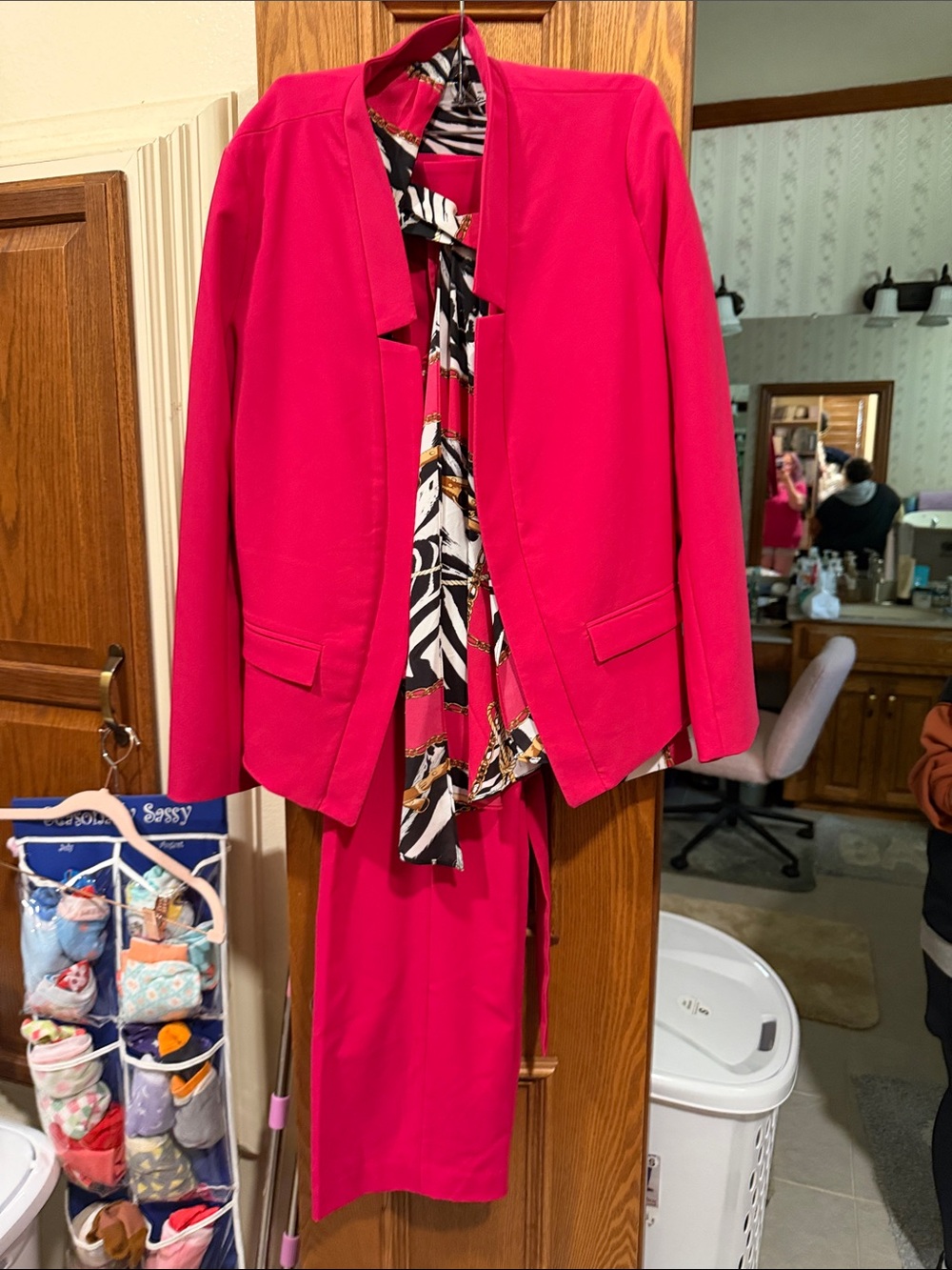 Samuel Dong Hot Pink Open-Front Blazer Jacket